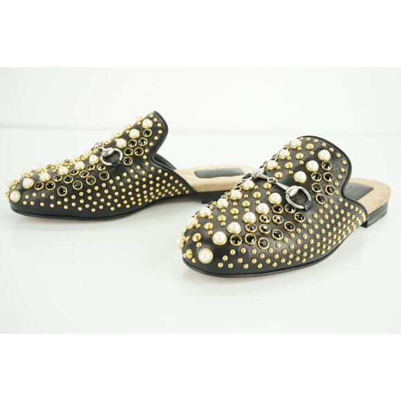 Gucci Princetown Pearl Studded Slide Mule Loafers Size 35 Horse Bit NIB $1500 - Picture 6 of 12
